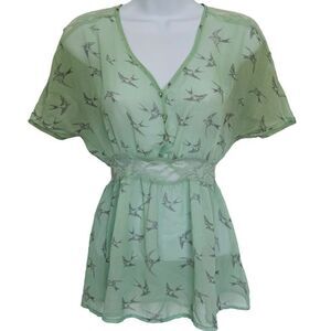 🔥4/$25 Rue 21 Green Short Sleeve Top Women’s Size Small